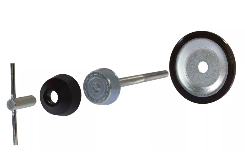 Traba de seguridad para rueda de auxilio